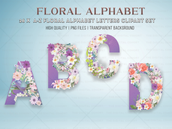 Add a Touch of Spring Elegance with Floral Alphabet Clipart