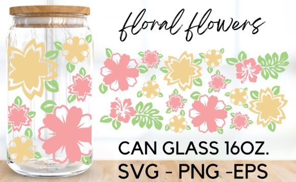 Craft Your Own Floral Beer Can Glass Wraps with SVG Files