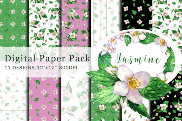 Jasmine Floral: Elegance in Digital Pattern Design