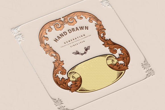 Luxury Label Floral Swirls Vintage SVG for Creators