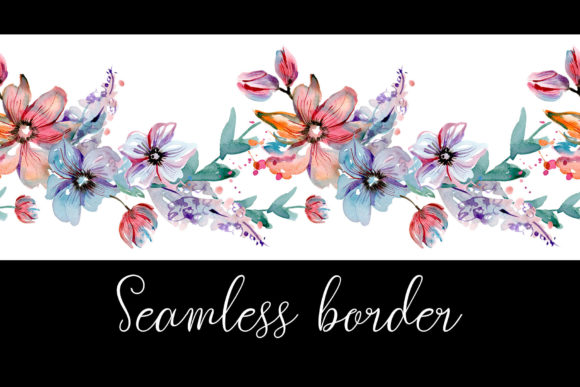 The Artful Utility of a Horizontal Seamless Blue Floral Border