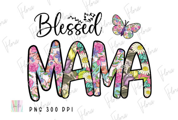 The Blessed Mama Floral Butterfly PNG Digital Asset