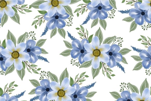 The Versatility and Appeal of a Watercolor Blue Floral Seamless Pattern