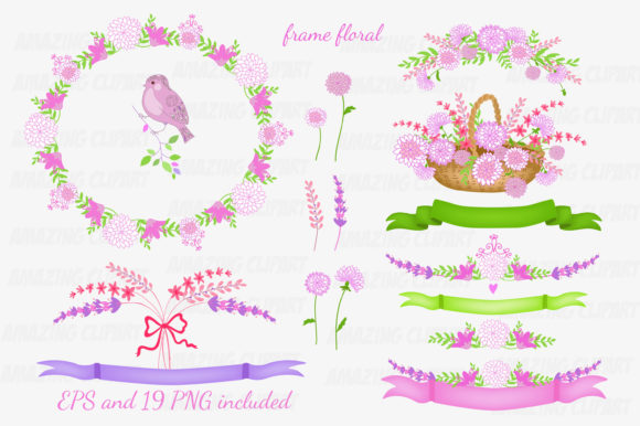 Unlocking Creativity with Floral Frame & Chrysanthemums EPS Clipart