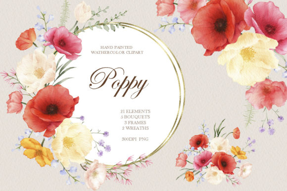 Watercolor Poppy Floral Clipart: Your Instant Digital Toolkit for Creative Projects